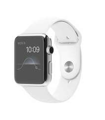 APPLE WATCH 42MM STAINLESS STEEL CASE WITH WHITE SPORT BAND (MJ3V2)