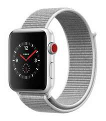 APPLE WATCH SERIES 3 GPS + CELLULAR 42MM SILVER ALUMINUM CASE WITH SEASHELL SPORT LOOP (MQK52)