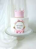 Торт с розовой короной для девочек - 2.4 кг