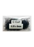 Синтетические ресницы для наращивания, черного цвета 0.20X8MM C-CURL