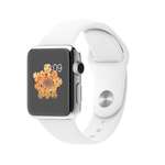 Apple Watch 38mm Stainless Steel Case with White Sport Band MJ302