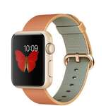 Apple Watch 38mm Gold Aluminum Case with Gold/Red Woven Nylon MMF52