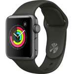 APPLE WATCH SERIES 3 GPS 38MM SPACE GRAY ALUMINUM CASE WITH GRAY SPORT BAND (MR352)