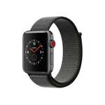 Apple Watch Series 3 GPS + Cellular 42mm Space Gray Aluminum Case with Dark Olive Sport Loop (MQK62)