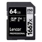 "Lexar Professional 64GB 250Mbs UHS-II" yaddaş kartı