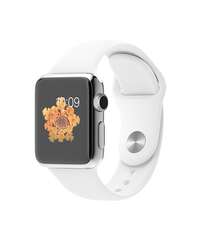 Apple Watch 38mm Stainless Steel Case with White Sport Band MJ302