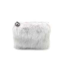 Меховая косметичка "Furry Medium Cosmetics Bag - Grey"