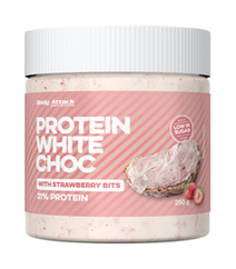 Protein White Choc Strawberry 250gr(proteinli şokolad yağı)