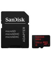 SANDISK 128GB MICROSDXC MEMORY CARD ULTRA CLASS 10 UHS-I WITH MICROSD ADAPTER