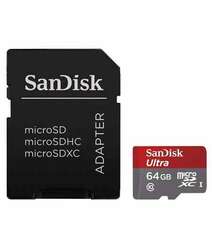 SANDISK 64GB MICROSDXC MEMORY CARD ULTRA CLASS 10 UHS-I WITH MICROSD ADAPTER