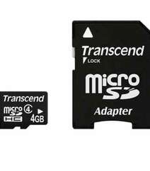 TRANSCEND 4GB MICROSDHC MEMORY CARD (CLASS 4) TS4GUSDHC4