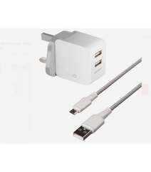 Energea nylotough Micro USB kabeli 1.5m + amp yükləmə 3.4A Ağ Divar Şarj