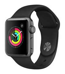 APPLE WATCH SERIES 3 GPS 38MM SPACE GRAY ALUMINUM CASE WITH BLACK SPORT BAND (MQKV2)