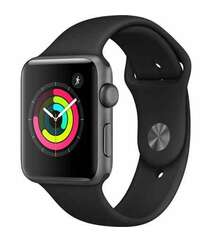 APPLE WATCH SERIES 3 GPS 42MM SPACE GRAY ALUMINUM CASE WITH BLACK SPORT BAND (MQL12)