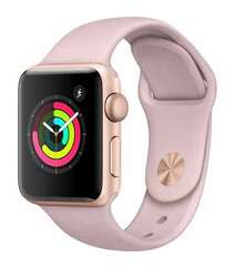 APPLE WATCH SERIES 3 GPS 38MM GOLD ALUMINUM CASE WITH PINK SAND SPORT BAND (MQKW2)