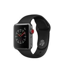 Apple Watch Series 3 GPS + Cellular 38mm Space Gray Aluminum Case with Black Sport Band (MQJP2)
