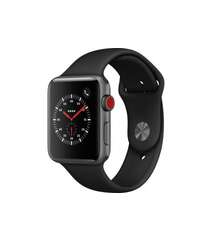 Apple Watch Series 3 GPS + Cellular 42mm Space Gray Aluminum Case with Black Sport Band (MQK22)