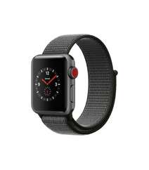 Apple Watch Series 3 GPS + Cellular 38mm Space Gray Aluminum Case with Dark Olive Sport Loop (MQJT2)