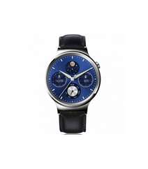 Huawei Watch Classic Silver Stainless Steel Black Leather Strap