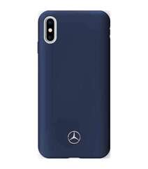 Mercedes Benz LIQUID SILICON Case With Microfiber Lining For Iphone X Navy