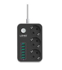 LDNIO Power Strip with 3 AC Sockets + 6 USB Ports
