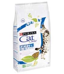 Cat Chow корм для кошек 3 в 1: контроль образования комков шерсти, уход за полостью рта, здоровье мочевыводящей системы (целый мешок 15 кг)