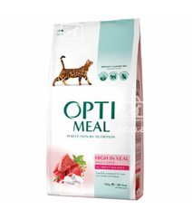 Opti meal сухой корм для взрослых кошек с телятиной (на развес)
