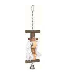 Trixie веревочная игрушка для птиц с колокольчиком, 38 см