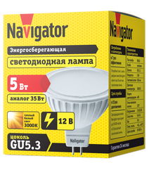 Lampa LED 5W 3000K MR16 GU5,3 12 AC/DC Navigator 94262