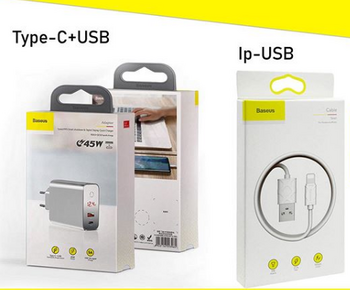 baseus original adapter + usb