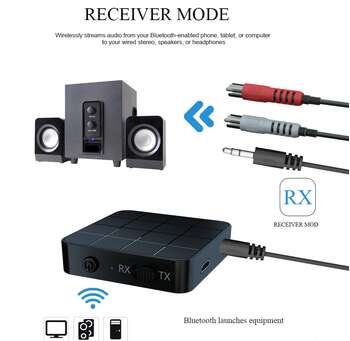 bluetooth 50 audio receiver transmitter aux rca 35 35mm jack stereo music wireless adapter usb dongle for car tv pc headphone  3 