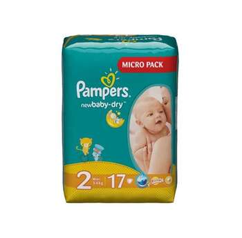 Pampers Детские подгузники New Baby-Dry Mini (3-6 кг) Микро Упаковка 17 шт