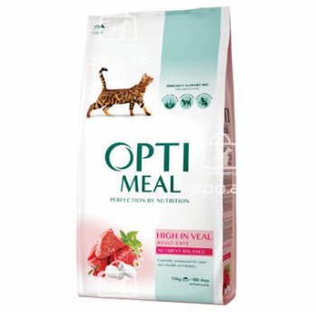 Opti meal сухой корм для взрослых кошек с телятиной (на развес)