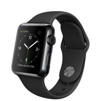 Apple Watch 38mm Space Black Stainless Steel Case with Black Sport Band MLCK2 Black