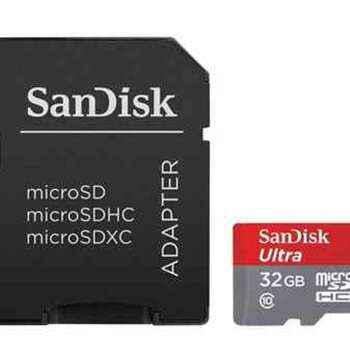 SANDISK 32GB MICROSDHC MEMORY CARD ULTRA CLASS 10 UHS-I WITH MICROSD ADAPTER