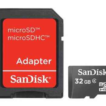 SANDISK 32GB MICROSDHC MEMORY CARD CLASS 4 WITH SD ADAPTER SDSDQM-032G-B35A