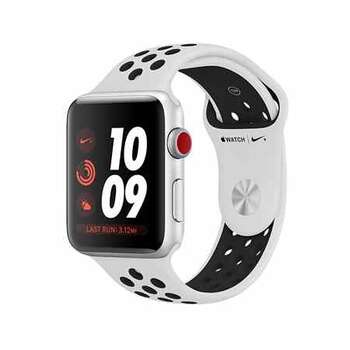 APPLE WATCH NIKE+ SERIES 3 GPS 38MM SILVER ALUMINUM CASE WITH PURE PLATINUM/BLACK NIKE SPORT BAND (MQKX2)