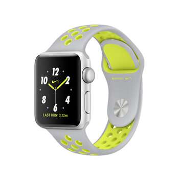 APPLE WATCH SERIES 2 38MM NIKE+ SILVER ALUMINUM CASE SILVER VOLT NIKE SPORT BAND MNYP2