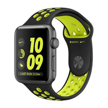 APPLE WATCH SERIES 2 42MM NIKE+ SPACE GRAY ALUMINUM CASE BLACK VOLT NIKE SPORT BAND MP0A2