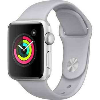 APPLE WATCH SERIES 3 GPS 38MM SILVER ALUMINUM CASE WITH FOG SPORT BAND (MQKU2)
