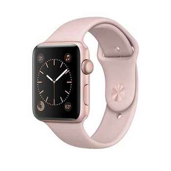 APPLE WATCH SERIES 1 42MM ROSE GOLD ALUMINUM CASE WITH PINK SAND SPORT BAND (MQ112)
