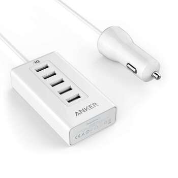 Anker PowerDrive 5 Port Car Charger White