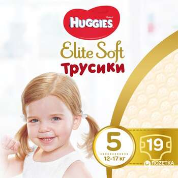 Huggies Подгузники-трусики Elite Soft 12-17 кг (размер 5) 19 шт