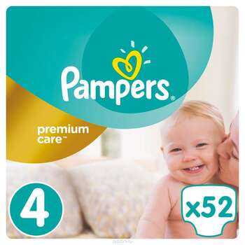 Pampers Premium Care Подгузники 4, 7-18 кг, 52 шт