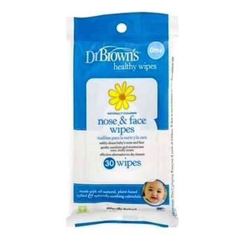 Dr. Brown's - Healthy Wipes Naturally Cleaning Nose & Face 0m+ Naturally Soothing with Calendula - 30 Wipe(s)