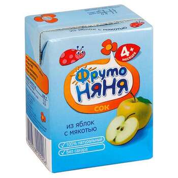 Сок "Фруто Няня" - Яблочный, с мякотью (с 4 мес.), 0.2 л
