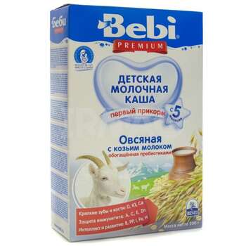 Каша c 5 мес. молочная Bebi Премиум Овсяная с козьим молоком (250 г)