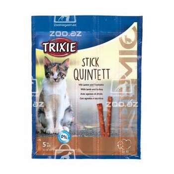 Trixie Stick Quintett лакомство для кошек с ягненком и мясом индейки, 5 шт.