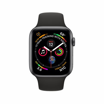 APPLE WATCH SPACE GRAY ALUMİNUM CASE WİTH BLACK SPORT BAND 44MM GPS