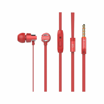 CELEBRAT C8 SUPER BASS EARPHONES RED